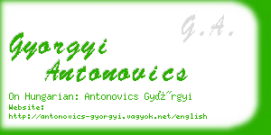 gyorgyi antonovics business card